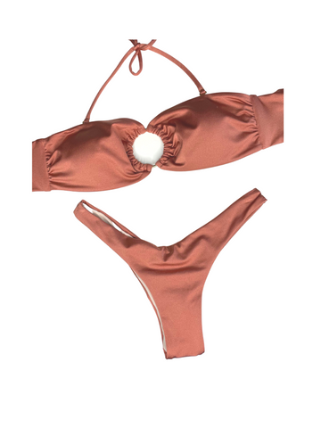 Copper bandeu bikini set