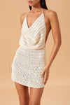 Crochet Halter Beach Mini Dress