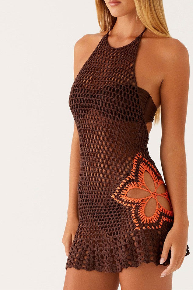 Knit beach cover-up mini dress Solazul Swimwear Knit beach cover-up mini dress Solazul Swimwear