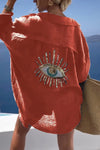 Eye embellished casual blouse