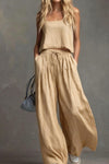 Square Neck Crop Top & Drawstring Pants Set