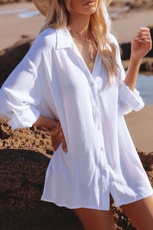 Long sleeve cover up top