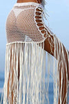 Fringe crochet cover up skirt
