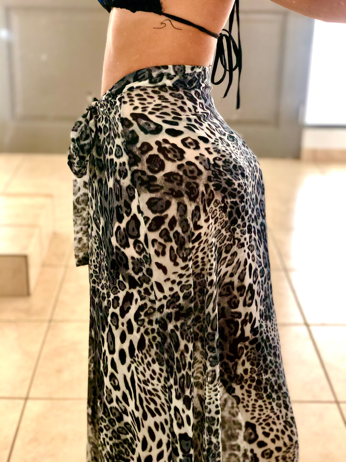 Leopard wrap around skirt